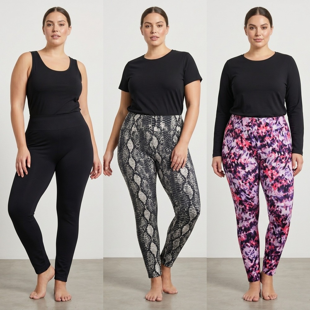 No Boundaries Womens XL 15-17 Multi Leggings 3-Pack Snakeskin Abstract Black 3pk